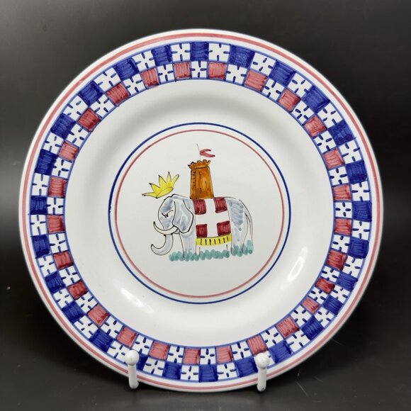 Sberna Deruta ROYAL ELEPHANT 8inch Plate Dish Set 4 Plates Dishes Made in Italy - Picture 11 of 11